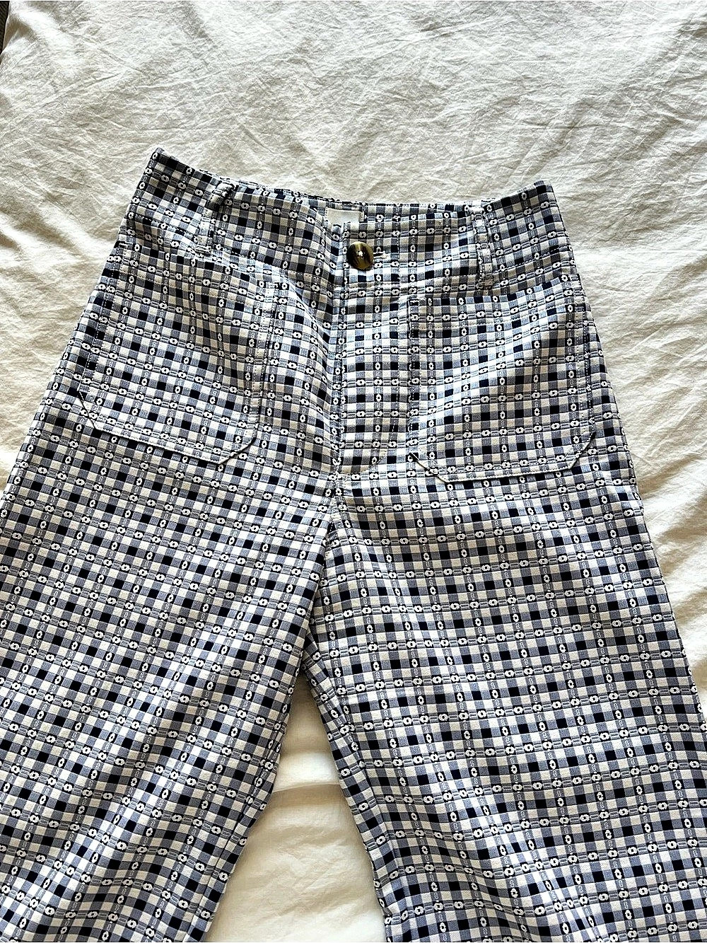 Maeve The Colette Crop Wide-Leg Pants Blue & White